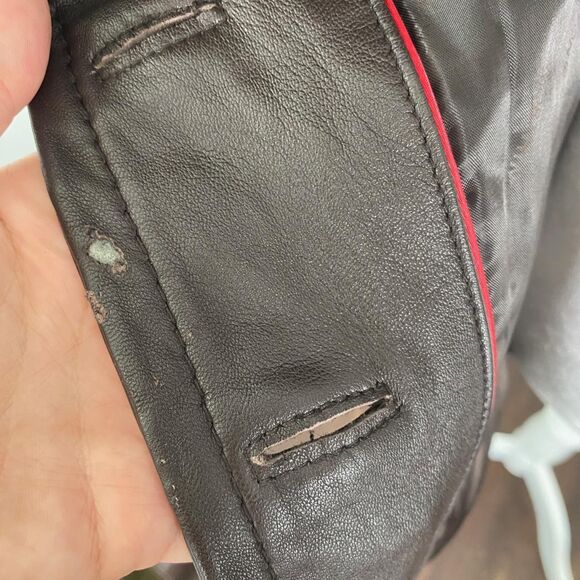 Worthington Vintage 90s Dark Brown Soft Lambskin Leather Blazer Jacket M - Picture 6 of 8